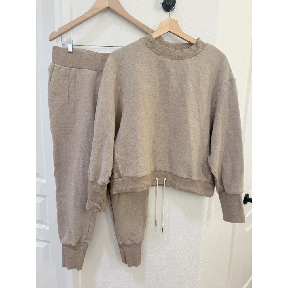 VARLEY Set Edith Rib Pique Sweat - Size Large Top Size Medium Jogger Excellent